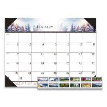 House of Doolittle™ Recycled Full-color Monthly Desk Pad Calendar, Nature Photography, 22 X 17, Black Binding-corners,12-month (jan To Dec): 2022 freeshipping - TVN Wholesale